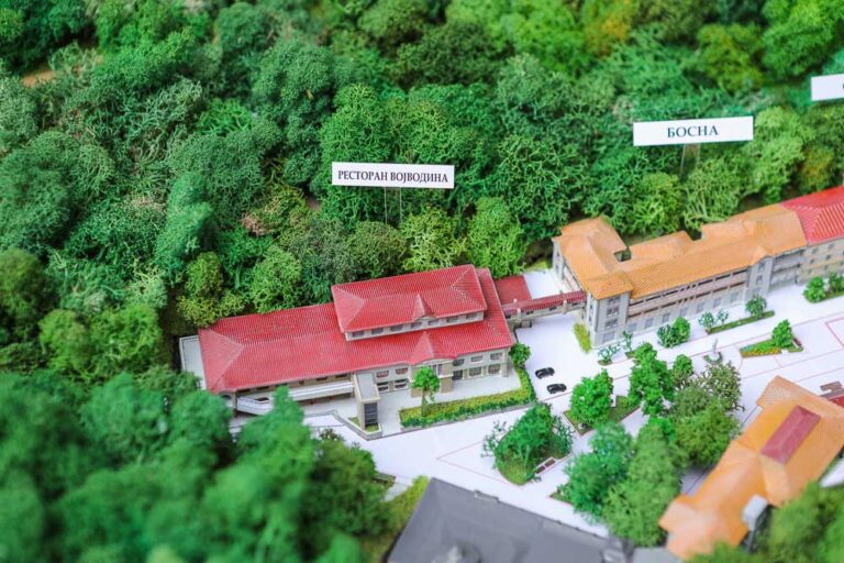 Maketa kompleksa Specijalne bolnice za rehabilitaciju ''Ribarska banja''