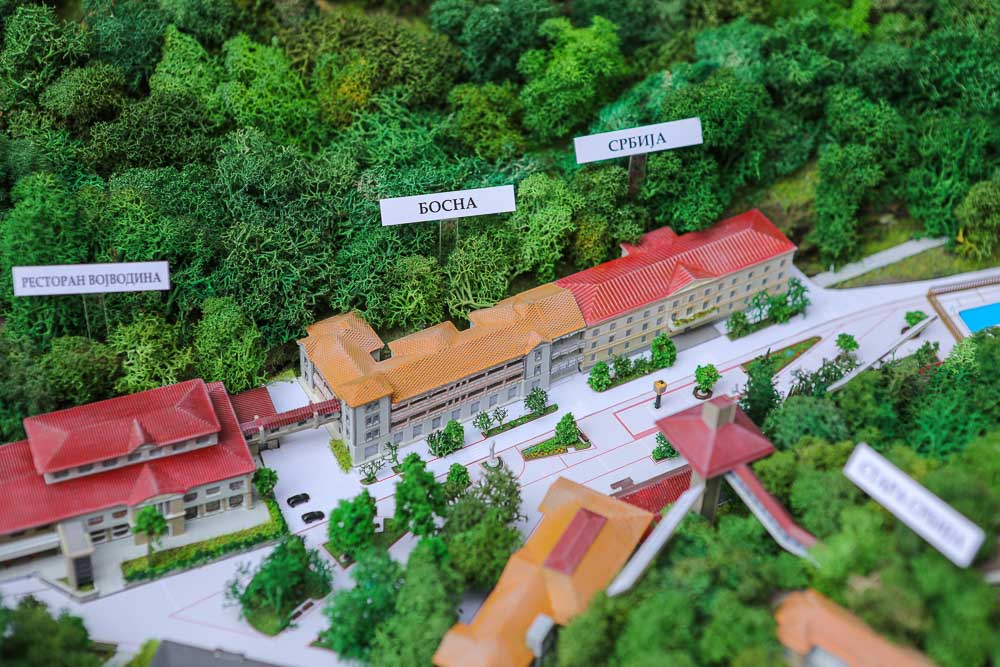 Maketa kompleksa Specijalne bolnice za rehabilitaciju ''Ribarska banja''