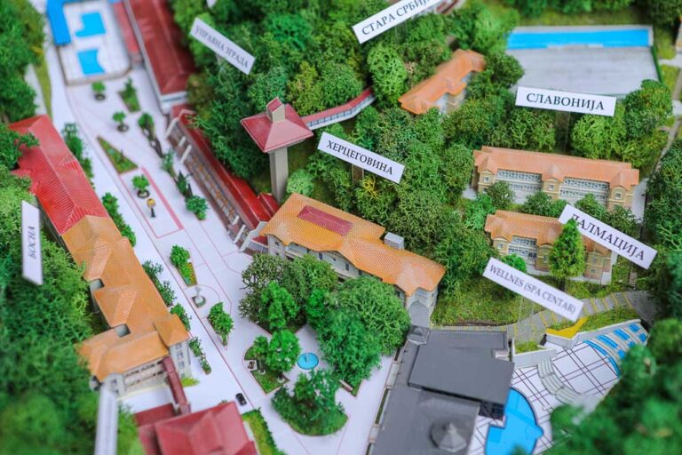 Maketa kompleksa Specijalne bolnice za rehabilitaciju ''Ribarska banja''